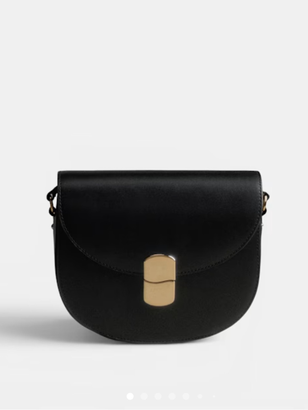 Sezane Black Crossbody Saddle Bag with Gold Hardware